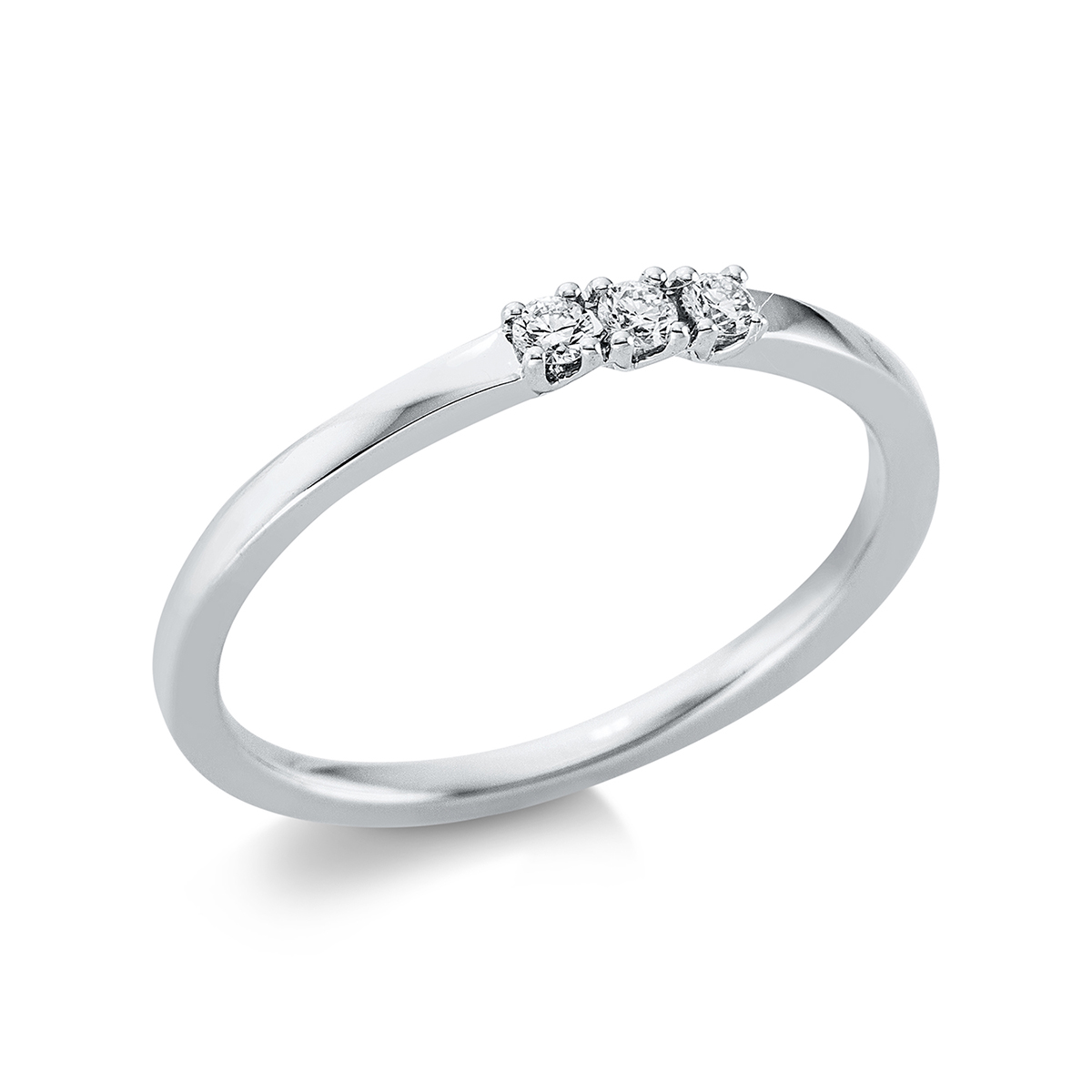 1AI38W Memoire 4er-Krappe Weißgold 18kt 0,09 Diamantringe mit 3 Diamanten - 1AI38 – Bild 1