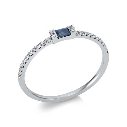 Farbstein Weißgold 18kt 0,09 Diamantringe Farbstein 0,12 ct - 1BH07