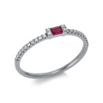 Farbstein Weißgold 18kt 0,09 Diamantringe Farbstein 0,11 ct - 1BH09