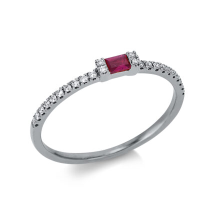 Farbstein Weißgold 18kt 0,09 Diamantringe Farbstein 0,11 ct - 1BH09