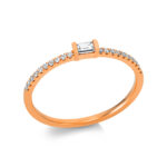 Solitaeire Rosegold 18kt 0,17 Diamantringe mit 21 Diamanten - 1BH49