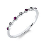 Farbstein Weißgold 18kt 0,03 Diamantringe Farbstein 0,06 ct - 1DP62