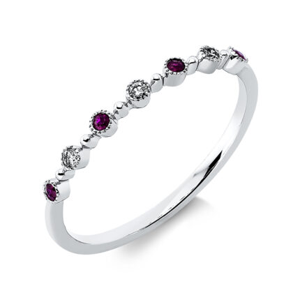 Farbstein Weißgold 18kt 0,03 Diamantringe Farbstein 0,06 ct - 1DP62