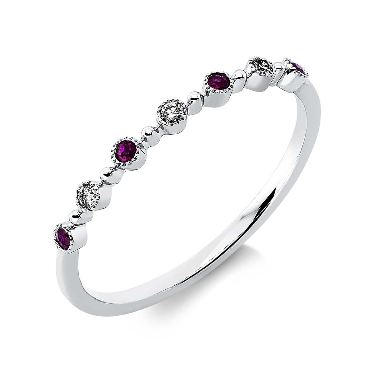 1DP62W Farbstein Weißgold 18kt 0,03 Diamantringe Farbstein 0,06 ct - 1DP62 – Bild 1