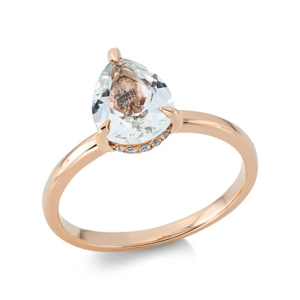Farbstein 3er-Krappe Rosegold 18kt 0,07 Diamantringe Farbstein 1,57 ct - 1DU54