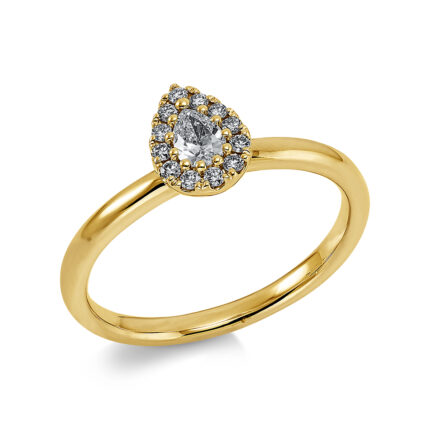 Solitaeire Gelbgold 18kt 0,24 Diamantringe mit 13 Diamanten - 1EJ11