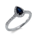 Farbstein Weißgold 18kt 0,30 Diamantringe Farbstein 0,49 ct - 1EJ23