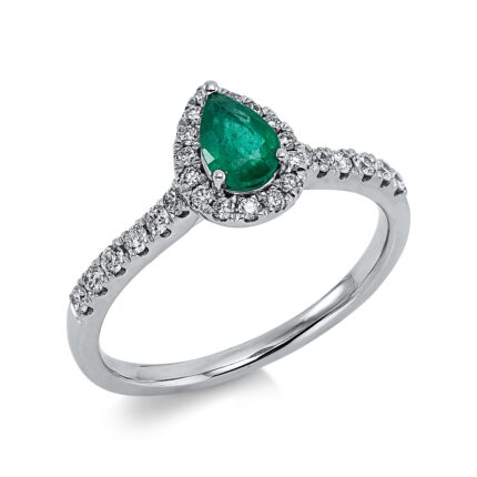 Farbstein Weißgold 18kt 0,30 Diamantringe Farbstein 0,37 ct - 1EJ24