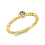 Solitaeire Zarge Gelbgold 18kt 0,08 Diamantringe mit 1 Diamanten - 1EJ42