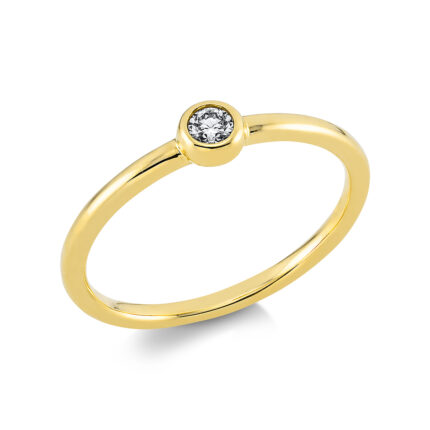 Solitaeire Zarge Gelbgold 18kt 0,08 Diamantringe mit 1 Diamanten - 1EJ43