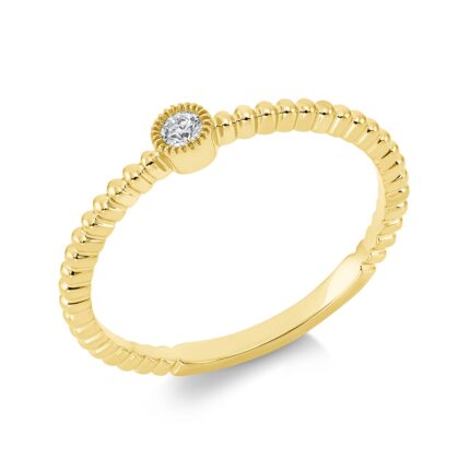 Solitaeire Gelbgold 18kt 0,05 Diamantringe mit 1 Diamanten - 1FB03