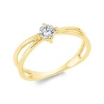 Solitaeire 4er-Krappe Gelbgold 18kt 0,25 Diamantringe mit 1 Diamanten - 1FP24