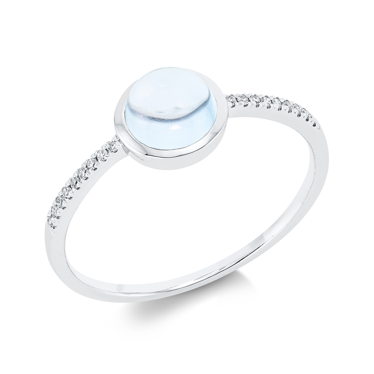 1FP97W Farbstein Weißgold 18kt 0,05 Diamantringe Farbstein 1,26 ct - 1FP97 – Bild 1