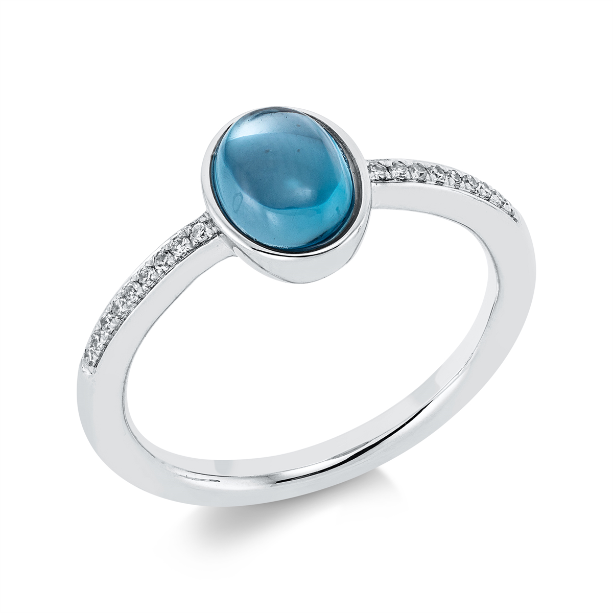 1FQ12W Farbstein Weißgold 18kt 0,07 Diamantringe Farbstein 1,54 ct - 1FQ12 – Bild 1