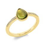 Farbstein Gelbgold 18kt 0,06 Diamantringe Farbstein 1,08 ct - 1FQ17