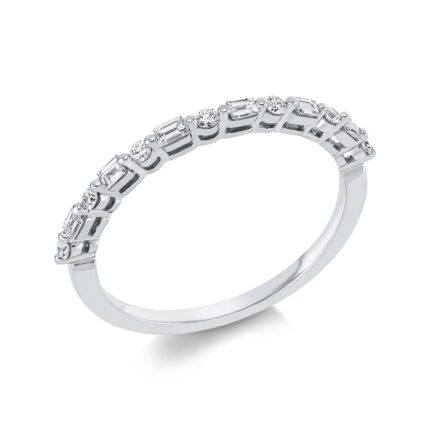 Baguette Weißgold 18kt 0,26 Diamantringe mit 13 Diamanten - 1FQ27