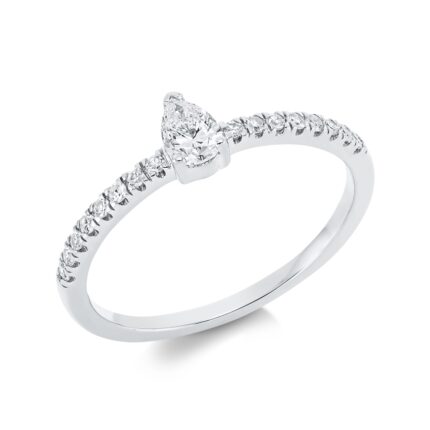 Solitaeire 3er-Krappe Weißgold 18kt 0,38 Diamantringe mit 17 Diamanten - 1FQ30