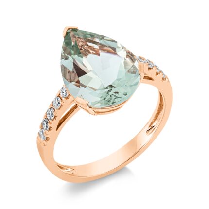 Farbstein 3er-Krappe Rosegold 18kt 0,23 Diamantringe Farbstein 5 ct - 1S109