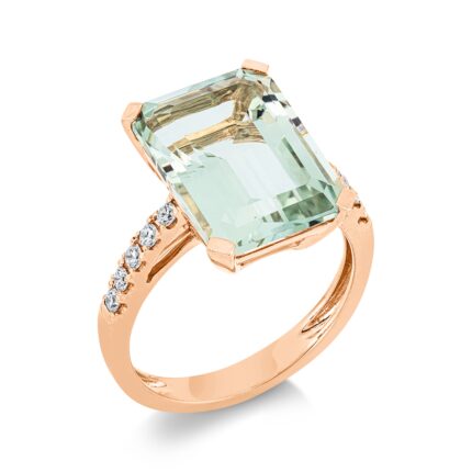 Farbstein 4er-Krappe Rosegold 18kt 0,20 Diamantringe Farbstein 7 ct - 1U432