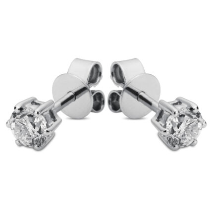 Ohrstecker 6er-Krappe Weißgold 18kt 0,50 Diamantschmuck mit 2 Diamanten - 2A575