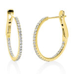 Creolen Gelbgold 18kt 0,49 Diamantschmuck mit 60 Diamanten - 2D580