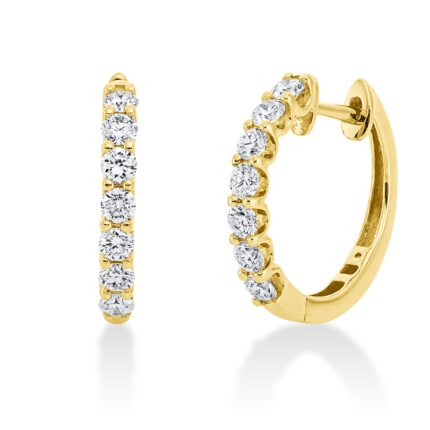 Creolen Gelbgold 18kt 0,62 Diamantschmuck mit 14 Diamanten - 2E835