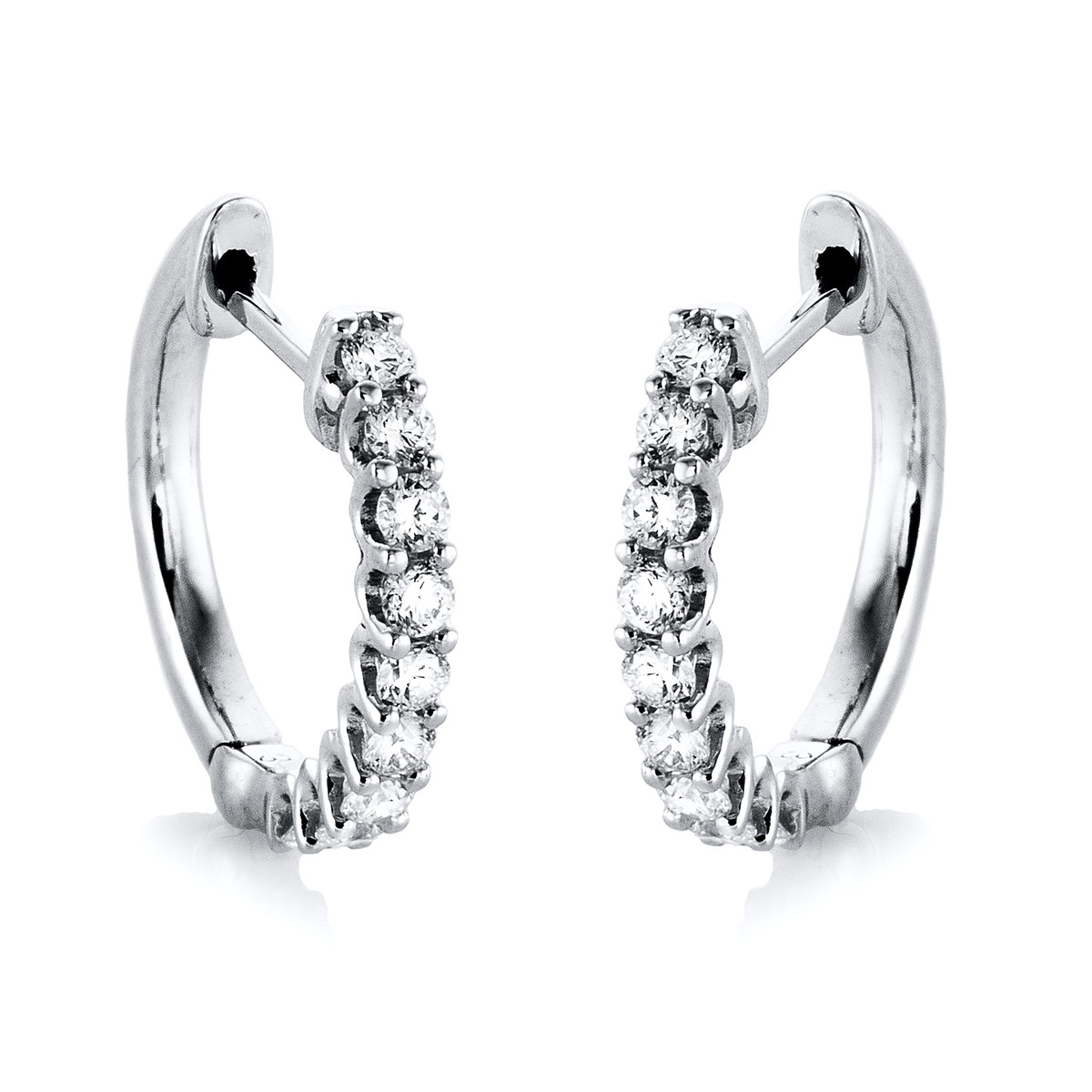 2E938W Creolen Weißgold 18kt 0,33 Diamantschmuck mit 18 Diamanten - 2E938 – Bild 1