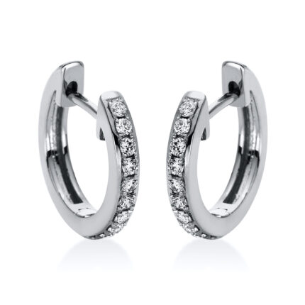 Creolen Weißgold 18kt 0,16 Diamantschmuck mit 20 Diamanten - 2J058