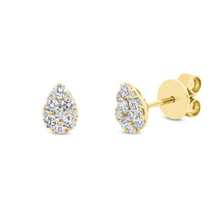 Ohrstecker Gelbgold 18kt 0,42 Diamantschmuck mit 24 Diamanten - 2J455