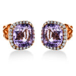 Ohrstecker Rosegold 18kt 0,51 Diamantschmuck Farbstein 9,07 ct - 2J910