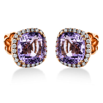 Ohrstecker Rosegold 18kt 0,51 Diamantschmuck Farbstein 9,07 ct - 2J910