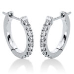 Creolen Weißgold 18kt 0,31 Diamantschmuck mit 20 Diamanten - 2L821