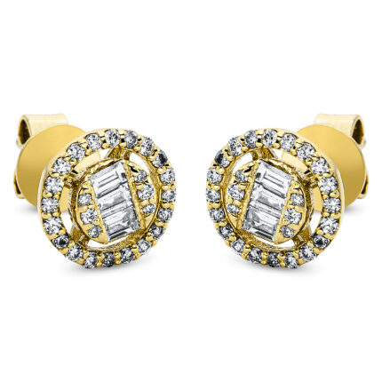 Ohrstecker Gelbgold 18kt 0,40 Diamantschmuck mit 58 Diamanten - 2L826