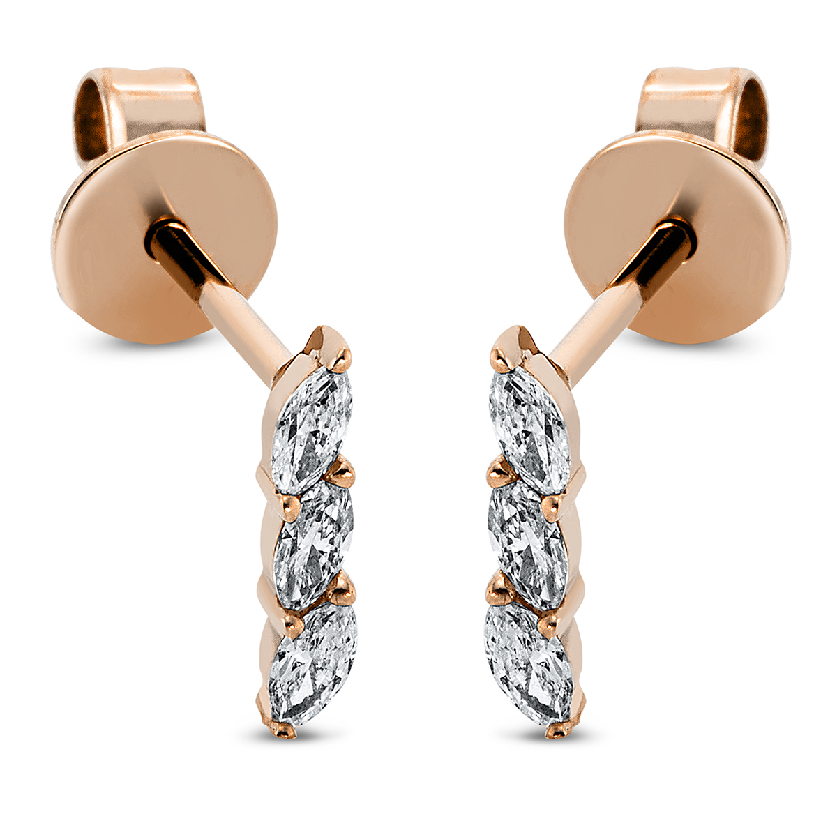 2M108R Ohrstecker Rosegold 18kt 0,15 Diamantschmuck mit 6 Diamanten - 2M108 – Bild 1