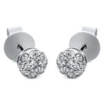 Ohrstecker Weißgold 18kt 0,40 Diamantschmuck mit 18 Diamanten - 2M333