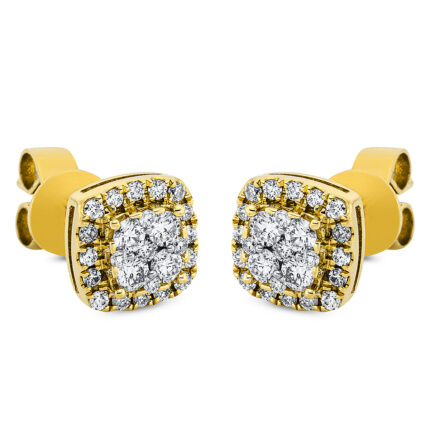Ohrstecker Gelbgold 18kt 0,45 Diamantschmuck mit 50 Diamanten - 2M635