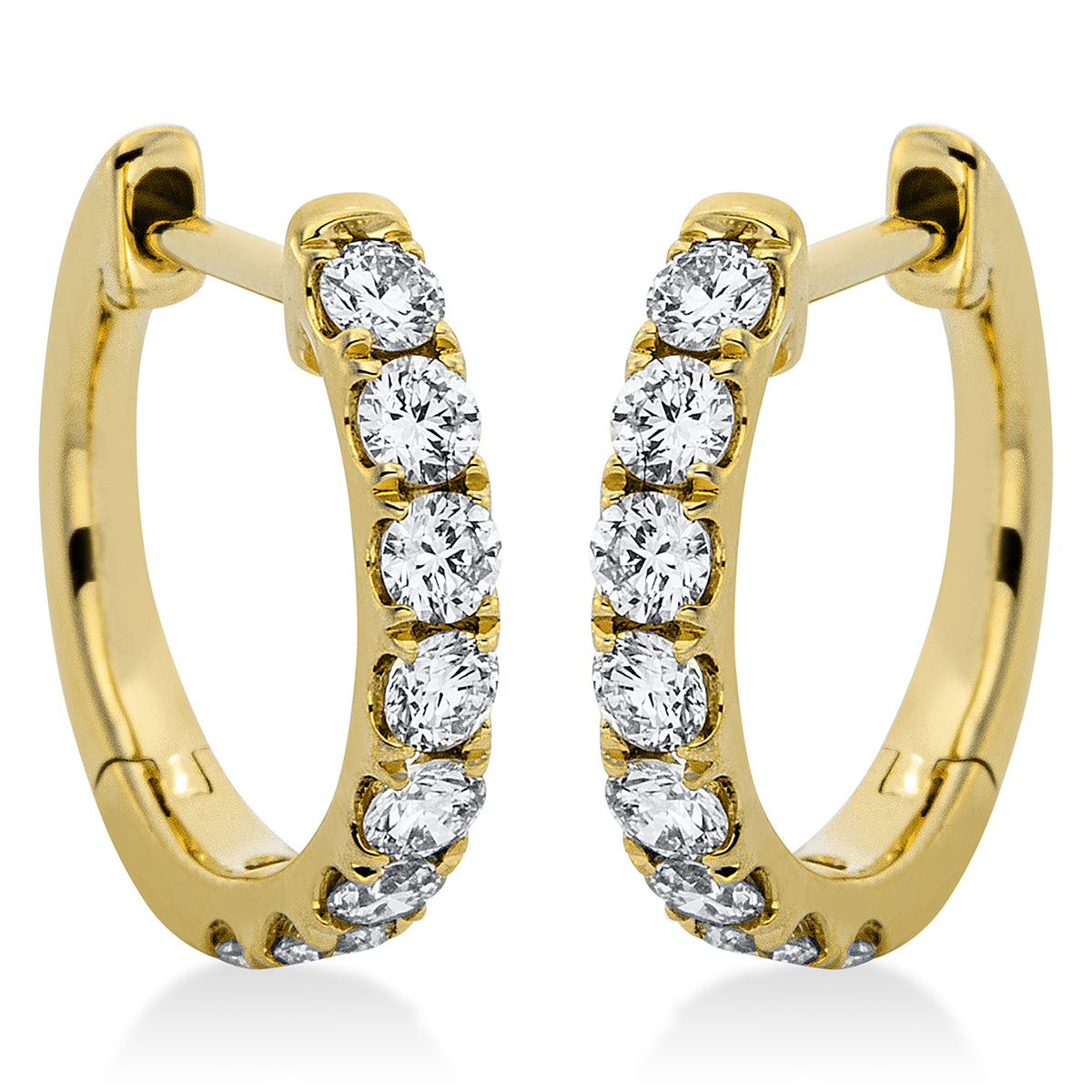 2M656G Creolen Gelbgold 18kt 0,46 Diamantschmuck mit 16 Diamanten - 2M656 – Bild 1