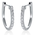 Creolen Weißgold 18kt 0,83 Diamantschmuck mit 18 Diamanten - 2M741