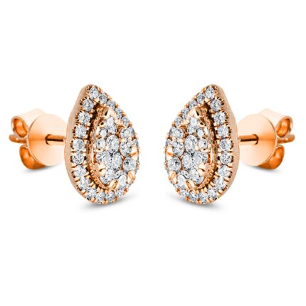 Ohrstecker Rosegold 18kt 0,63 Diamantschmuck mit 66 Diamanten - 2M792
