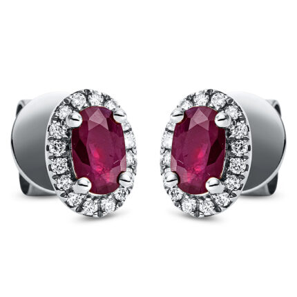 Ohrstecker 4er-Krappe Weißgold 18kt 0,10 Diamantschmuck Farbstein 0,53 ct - 2M805