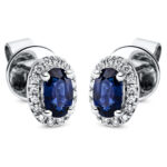 Ohrstecker Weißgold 18kt 0,10 Diamantschmuck Farbstein 0,55 ct - 2M806