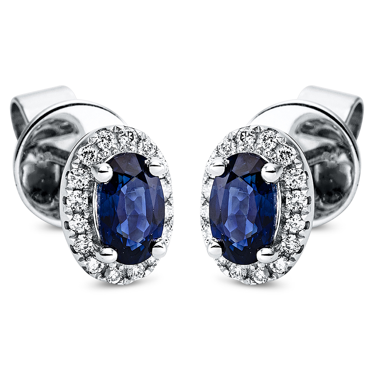 2M806W Ohrstecker Weißgold 18kt 0,10 Diamantschmuck Farbstein 0,55 ct - 2M806 – Bild 1