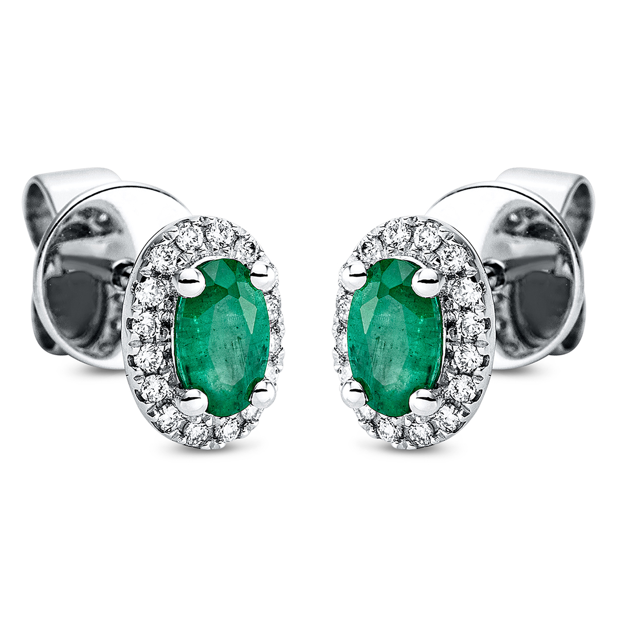 2M807W Ohrstecker 4er-Krappe Weißgold 18kt 0,10 Diamantschmuck Farbstein 0,45 ct - 2M807 – Bild 1