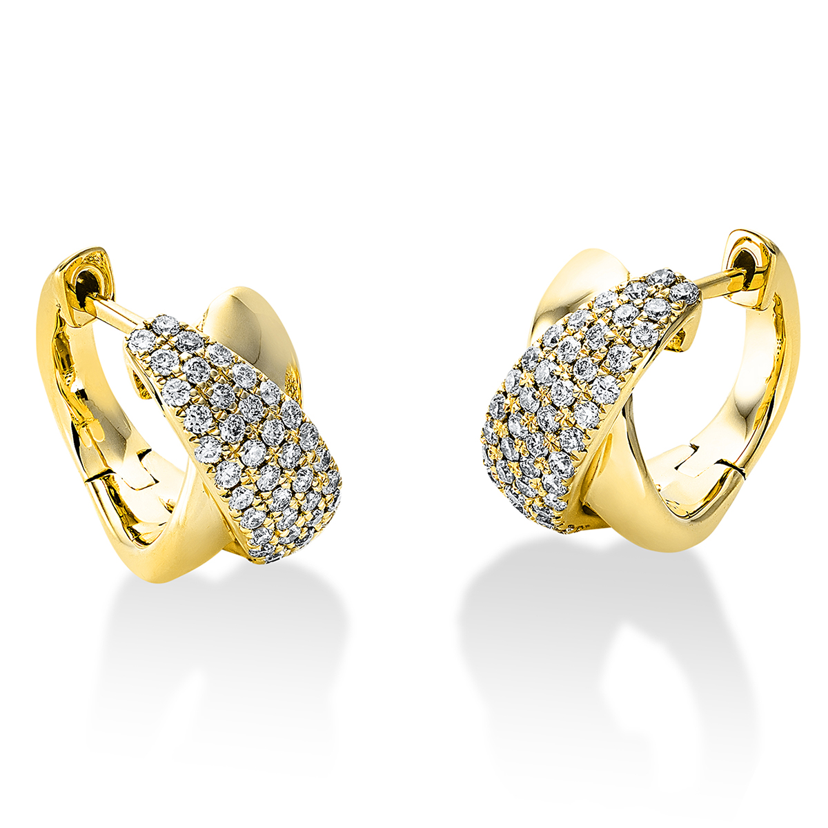 2M825G Creolen Gelbgold 18kt 0,49 Diamantschmuck mit 90 Diamanten - 2M825 – Bild 1