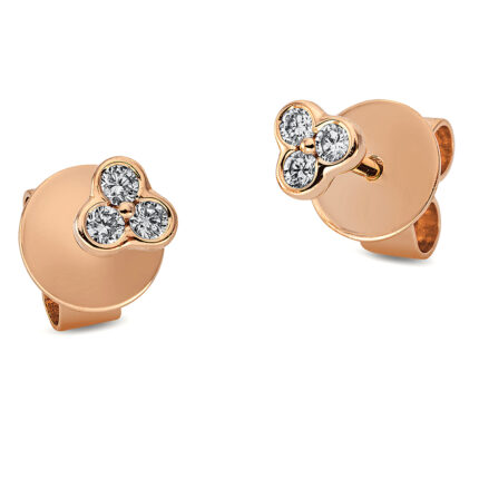 Ohrstecker Rosegold 18kt 0,10 Diamantschmuck mit 6 Diamanten - 2M828
