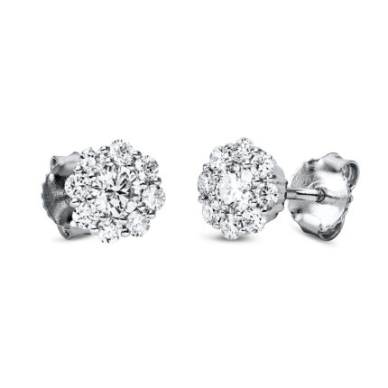 Ohrstecker Weißgold 18kt 0,66 Diamantschmuck mit 18 Diamanten - 2M844