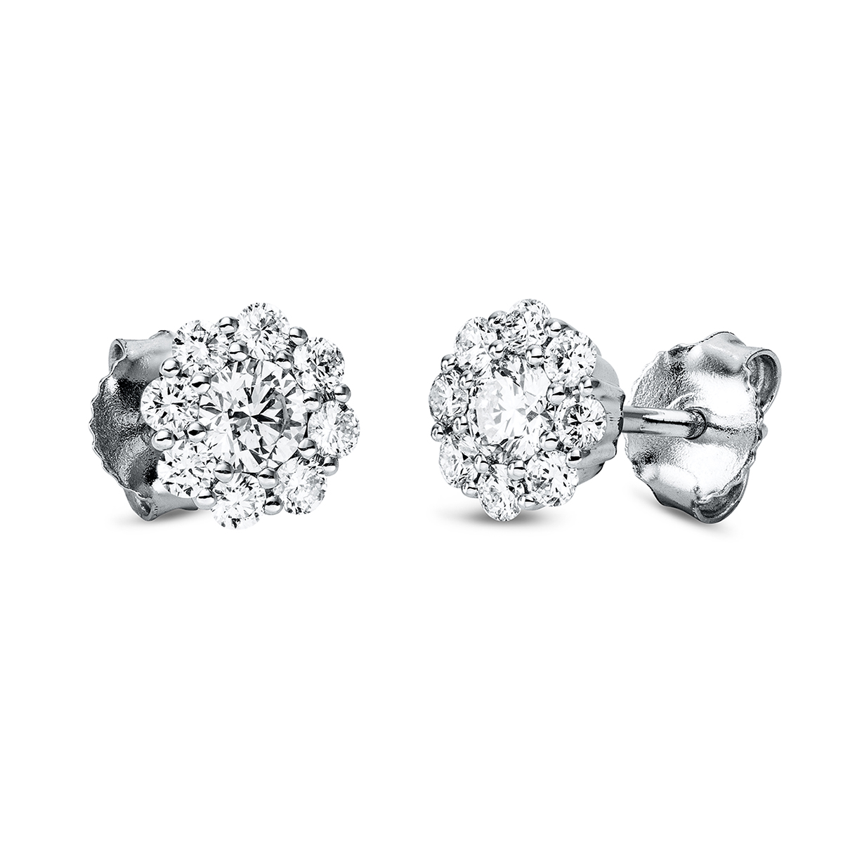 2M844W Ohrstecker Weißgold 18kt 0,66 Diamantschmuck mit 18 Diamanten - 2M844 – Bild 1