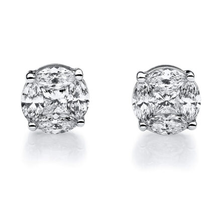 Ohrstecker Weißgold 18kt 0,67 Diamantschmuck mit 10 Diamanten - 2N433