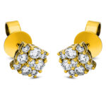Ohrstecker Gelbgold 18kt 0,69 Diamantschmuck mit 18 Diamanten - 2N552
