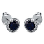 Ohrstecker Weißgold 18kt 0,20 Diamantschmuck Farbstein 1,35 ct - 2N563